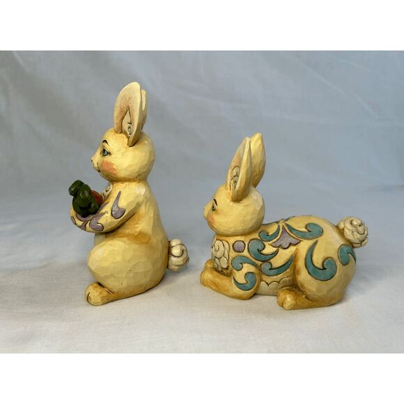 Jim Shore Easter Bunnies Set of Two 2012, 4031211 & 4031212 Great Condition - Picture 3 of 6
